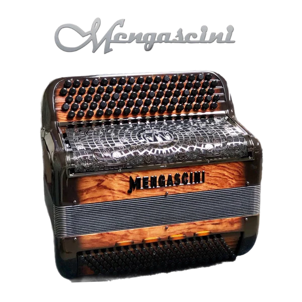 Accordéon chromatique Mengascini F6 à touche bouton couleur bois