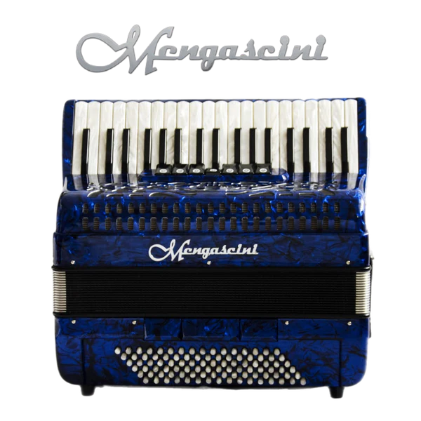 Accordéon chromatique Mengascini Preferita 373 à touche piano couleur bleu