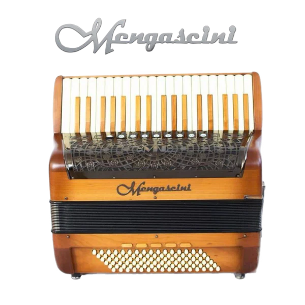 Accordéon chromatique Mengascini Preferita 373 touche piano couleur bois