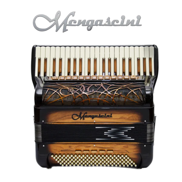 Accordéon chromatique Mengascini Prima IV à touche piano couleur bois
