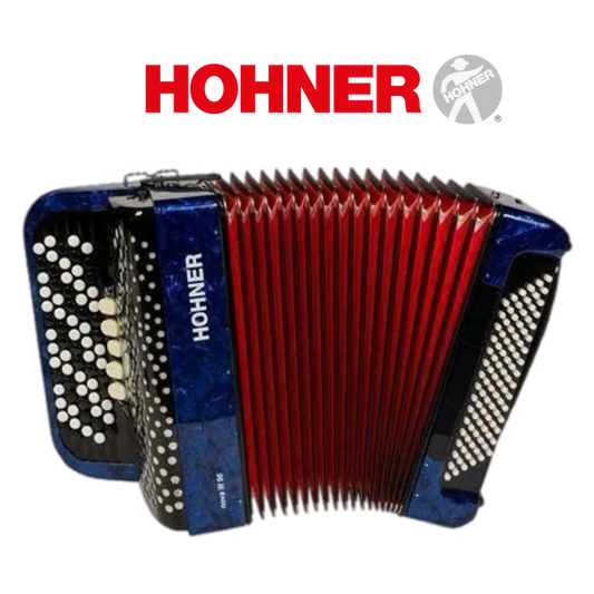 Accordéon chromatique Hohner Bravo III96 bleu à touche bouton