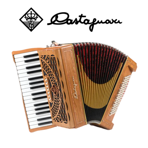 Accordéon chromatique Castagnari 
Magica 3 à touche piano en bois de cerisier
