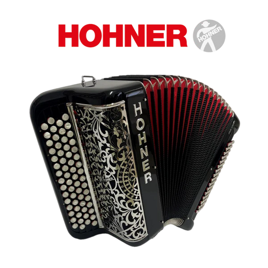 Accordéon chromatique Hohner fun light 80 à touche bouton couleur noir