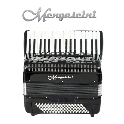 Accordéon chromatique Mengascini Aurora 3à touche piano couleur noir brillant