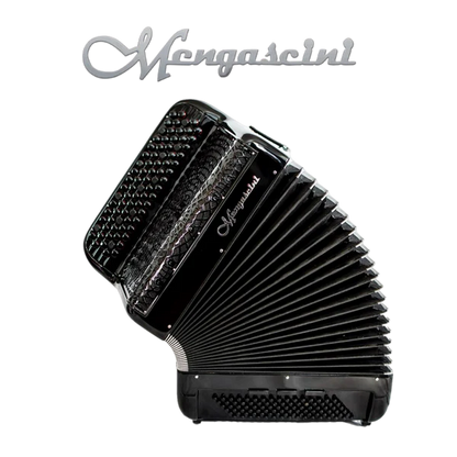 Accordéon chromatique Mengascini F10 cassotto à touche bouton couleur noir mat