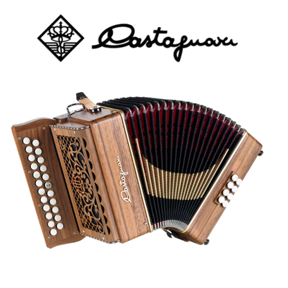 Accordéon diatonique Castagnari 
Dinn 2 en bois de noyer