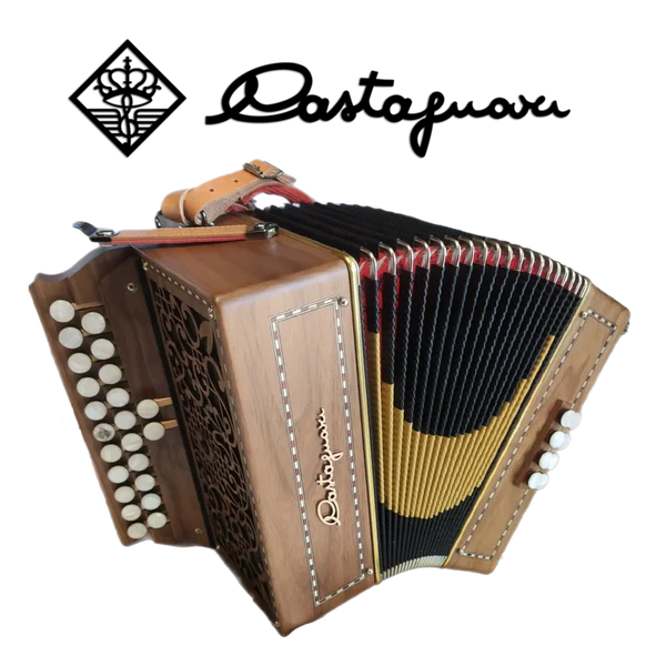 Accordéon diatonique Castagnari Stefania en bois de noyer