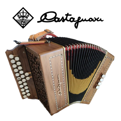 Accordéon diatonique Castagnari Stefania en bois de noyer