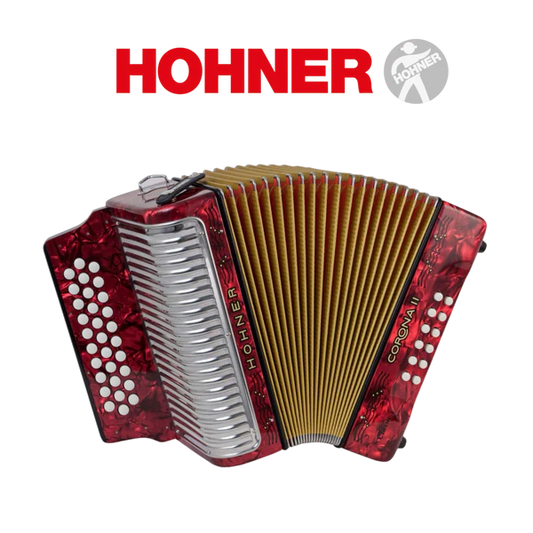 Accordéon diatonique Hohner Corona 2 à touche bouton couleur rouge