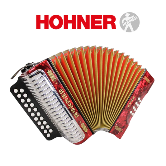 Accordéon diatonique Hohner Erica à touche bouton couleur rouge