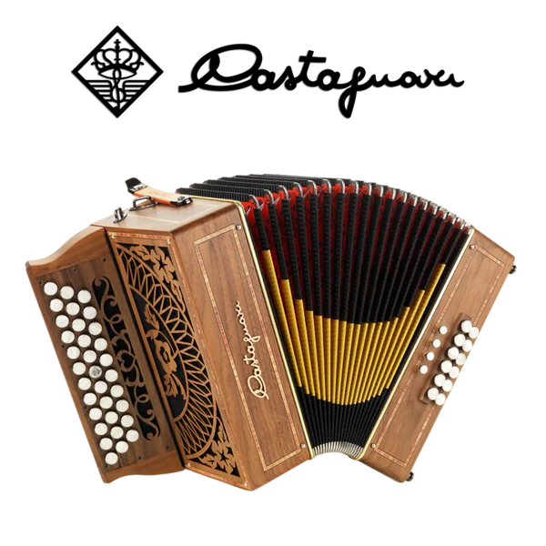 Accordéon diatonique Castagnari Rik en bois de noyer