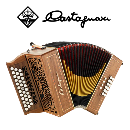 Accordéon diatonique Castagnari Rik en bois de noyer